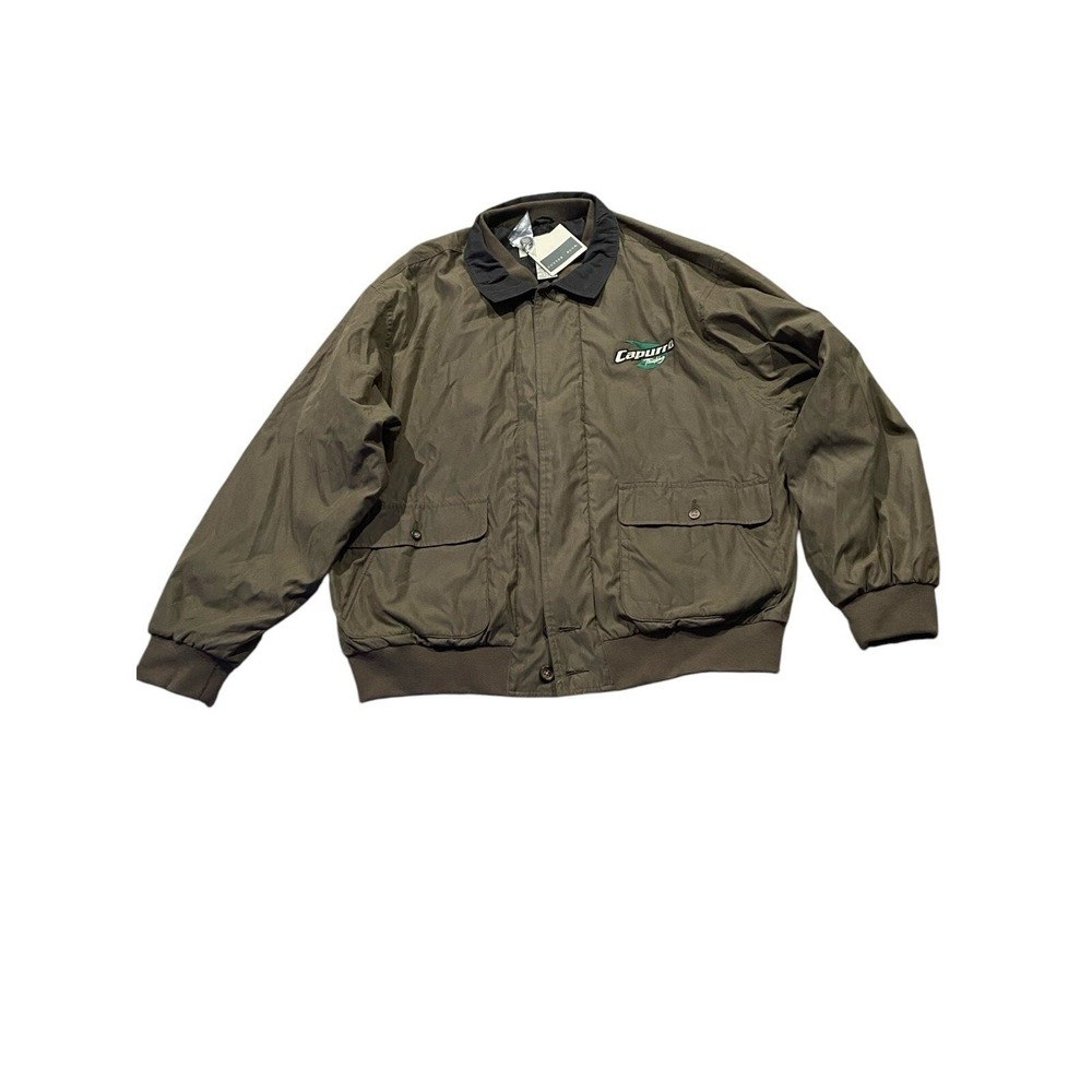 Cutter & Buck Embroidered Capurro Trucking Logo Brown Bomber Jacket Size XXL